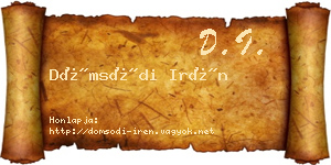Dömsödi Irén névjegykártya